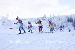 10.01.2021, Oberhof, Germany (GER): Julia Simon (FRA), Tiril Eckhoff (NOR), Hanna Sola (BLR) -  IBU World Cup Biathlon, single mixed relay, Oberhof (GER). www.nordicfocus.com. © Manzoni/NordicFocus. Every downloaded picture is fee-liable.