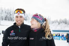 10.01.2021, Oberhof, Germany (GER): Christian Gow (CAN), Emma Lunder (CAN), (l-r) -  IBU World Cup Biathlon, single mixed relay, Oberhof (GER). www.nordicfocus.com. © Manzoni/NordicFocus. Every downloaded picture is fee-liable.