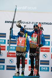 10.01.2021, Oberhof, Germany (GER): Julia Simon (FRA), Emilien Jacquelin (FRA), (l-r) -  IBU World Cup Biathlon, single mixed relay, Oberhof (GER). www.nordicfocus.com. © Manzoni/NordicFocus. Every downloaded picture is fee-liable.