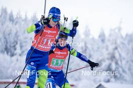 10.01.2021, Oberhof, Germany (GER): Hanna Sola (BLR), Mikita Labastau (BLR), (l-r) -  IBU World Cup Biathlon, single mixed relay, Oberhof (GER). www.nordicfocus.com. © Manzoni/NordicFocus. Every downloaded picture is fee-liable.