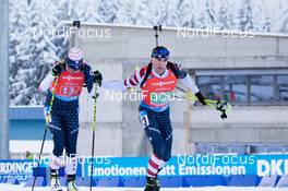 10.01.2021, Oberhof, Germany (GER): Susan Dunklee (USA), Sean Doherty (USA), (l-r) -  IBU World Cup Biathlon, single mixed relay, Oberhof (GER). www.nordicfocus.com. © Manzoni/NordicFocus. Every downloaded picture is fee-liable.
