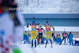 10.01.2021, Oberhof, Germany (GER): Sebastian Samuelsson (SWE), Hanna Oeberg (SWE), (l-r) -  IBU World Cup Biathlon, single mixed relay, Oberhof (GER). www.nordicfocus.com. © Manzoni/NordicFocus. Every downloaded picture is fee-liable.