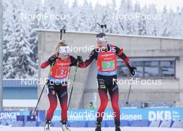 10.01.2021, Oberhof, Germany (GER): Tiril Eckhoff (NOR), Johannes Thingnes Boe (NOR) -  IBU World Cup Biathlon, single mixed relay, Oberhof (GER). www.nordicfocus.com. © Manzoni/NordicFocus. Every downloaded picture is fee-liable.