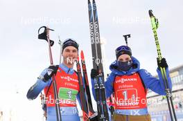 10.01.2021, Oberhof, Germany (GER): Julia Simon (FRA), Emilien Jacquelin (FRA) -  IBU World Cup Biathlon, single mixed relay, Oberhof (GER). www.nordicfocus.com. © Manzoni/NordicFocus. Every downloaded picture is fee-liable.