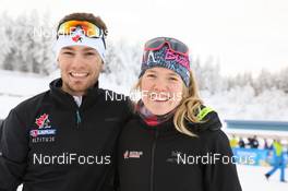 10.01.2021, Oberhof, Germany (GER): Emma Lunder (CAN), Christian Gow (CAN) -  IBU World Cup Biathlon, single mixed relay, Oberhof (GER). www.nordicfocus.com. © Manzoni/NordicFocus. Every downloaded picture is fee-liable.