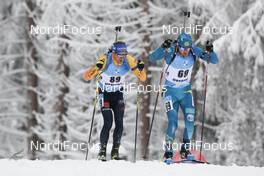 08.01.2021, Oberhof, Germany (GER): Alexandr Mukhin (KAZ), Simon Schempp (GER) -  IBU World Cup Biathlon, sprint men, Oberhof (GER). www.nordicfocus.com. © Manzoni/NordicFocus. Every downloaded picture is fee-liable.