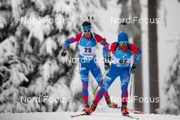 08.01.2021, Oberhof, Germany (GER): Matvey Eliseev (RUS), Evgeniy Garanichev (RUS), (l-r) -  IBU World Cup Biathlon, sprint men, Oberhof (GER). www.nordicfocus.com. © Manzoni/NordicFocus. Every downloaded picture is fee-liable.