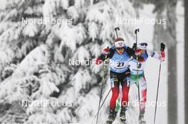 08.01.2021, Oberhof, Germany (GER): Johannes Dale (NOR), Vladimir Iliev (BUL) -  IBU World Cup Biathlon, sprint men, Oberhof (GER). www.nordicfocus.com. © Manzoni/NordicFocus. Every downloaded picture is fee-liable.