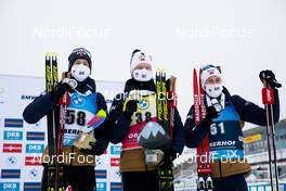 08.01.2021, Oberhof, Germany (GER): Tarjei Boe (NOR), Johannes Thingnes Boe (NOR), Sturla Holm Laegreid (NOR), (l-r) -  IBU World Cup Biathlon, sprint men, Oberhof (GER). www.nordicfocus.com. © Manzoni/NordicFocus. Every downloaded picture is fee-liable.