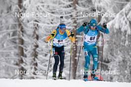 08.01.2021, Oberhof, Germany (GER): Simon Schempp (GER), Alexandr Mukhin (KAZ), (l-r) -  IBU World Cup Biathlon, sprint men, Oberhof (GER). www.nordicfocus.com. © Manzoni/NordicFocus. Every downloaded picture is fee-liable.
