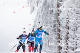 08.01.2021, Oberhof, Germany (GER): Nadia Moser (CAN), Ida Lien (NOR), Anais Bescond (FRA), (l-r) -  IBU World Cup Biathlon, sprint women, Oberhof (GER). www.nordicfocus.com. © Manzoni/NordicFocus. Every downloaded picture is fee-liable.