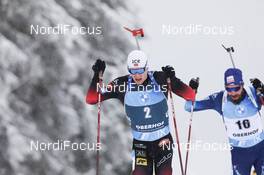 17.01.2021, Oberhof, Germany (GER): Sturla Holm Laegreid (NOR), Benjamin Weger (SUI), (l-r) -  IBU World Cup Biathlon, mass men, Oberhof (GER). www.nordicfocus.com. © Manzoni/NordicFocus. Every downloaded picture is fee-liable.