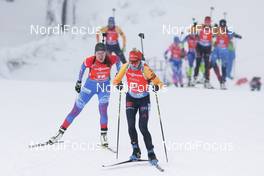 17.01.2021, Oberhof, Germany (GER): Maren Hammerschmidt (GER), Uliana Kaisheva (RUS) -  IBU World Cup Biathlon, mass women, Oberhof (GER). www.nordicfocus.com. © Manzoni/NordicFocus. Every downloaded picture is fee-liable.