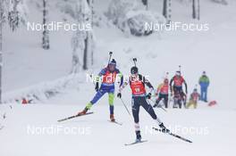 17.01.2021, Oberhof, Germany (GER): Clare Egan (USA), Elena Kruchinkina (BLR) -  IBU World Cup Biathlon, mass women, Oberhof (GER). www.nordicfocus.com. © Manzoni/NordicFocus. Every downloaded picture is fee-liable.