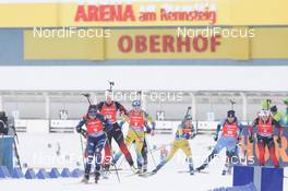 17.01.2021, Oberhof, Germany (GER): Dorothea Wierer (ITA), Tiril Eckhoff (NOR), Karoline Offigstad Knotten (NOR), Julia Simon (FRA) -  IBU World Cup Biathlon, mass women, Oberhof (GER). www.nordicfocus.com. © Manzoni/NordicFocus. Every downloaded picture is fee-liable.