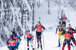 17.01.2021, Oberhof, Germany (GER): Lisa Theresa Hauser (AUT), Elvira Oeberg (SWE), Tiril Eckhoff (NOR), (l-r) -  IBU World Cup Biathlon, mass women, Oberhof (GER). www.nordicfocus.com. © Manzoni/NordicFocus. Every downloaded picture is fee-liable.