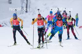 17.01.2021, Oberhof, Germany (GER): Franziska Preuss (GER), Denise Herrmann (GER), Justine Braisaz-Bouchet (FRA), (l-r) -  IBU World Cup Biathlon, mass women, Oberhof (GER). www.nordicfocus.com. © Manzoni/NordicFocus. Every downloaded picture is fee-liable.