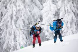 15.01.2021, Oberhof, Germany (GER): Johannes Dale (NOR), Quentin Fillon Maillet (FRA), (l-r) -  IBU World Cup Biathlon, relay men, Oberhof (GER). www.nordicfocus.com. © Manzoni/NordicFocus. Every downloaded picture is fee-liable.
