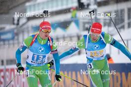 15.01.2021, Oberhof, Germany (GER): Alex Cisar (SLO), Rok Trsan (SLO), (l-r) -  IBU World Cup Biathlon, relay men, Oberhof (GER). www.nordicfocus.com. © Manzoni/NordicFocus. Every downloaded picture is fee-liable.