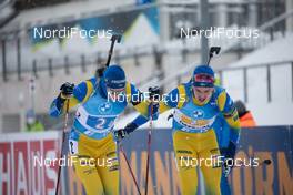 15.01.2021, Oberhof, Germany (GER): Sebastian Samuelsson (SWE), Oskar Brandt (SWE), (l-r) -  IBU World Cup Biathlon, relay men, Oberhof (GER). www.nordicfocus.com. © Manzoni/NordicFocus. Every downloaded picture is fee-liable.