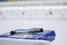 15.01.2021, Oberhof, Germany (GER): Event Feature: a tool lies on its box at the shooting range -  IBU World Cup Biathlon, relay men, Oberhof (GER). www.nordicfocus.com. © Manzoni/NordicFocus. Every downloaded picture is fee-liable.