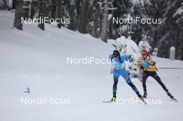 15.01.2021, Oberhof, Germany (GER): Quentin Fillon Maillet (FRA), Benedikt Doll (GER), (l-r) -  IBU World Cup Biathlon, relay men, Oberhof (GER). www.nordicfocus.com. © Manzoni/NordicFocus. Every downloaded picture is fee-liable.