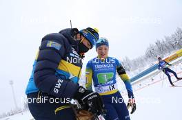 16.01.2021, Oberhof, Germany (GER): Jean Marc Chabloz (SUI), coach Team Sweden, Linn Persson (SWE), (l-r) -  IBU World Cup Biathlon, relay women, Oberhof (GER). www.nordicfocus.com. © Manzoni/NordicFocus. Every downloaded picture is fee-liable.