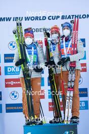 16.01.2021, Oberhof, Germany (GER): Janina Hettich (GER), Vanessa Hinz (GER), Denise Herrmann (GER), Franziska Preuss (GER), (l-r) -  IBU World Cup Biathlon, relay women, Oberhof (GER). www.nordicfocus.com. © Manzoni/NordicFocus. Every downloaded picture is fee-liable.