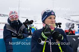 16.01.2021, Oberhof, Germany (GER): Armin Auchentaller (ITA), Coach Team USA, Clare Egan (USA), (l-r) -  IBU World Cup Biathlon, relay women, Oberhof (GER). www.nordicfocus.com. © Manzoni/NordicFocus. Every downloaded picture is fee-liable.