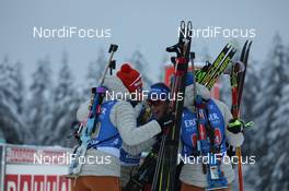 16.01.2021, Oberhof, Germany (GER): Denise Herrmann (GER), Janina Hettich (GER), Franziska Preuss (GER), Vanessa Hinz (GER), (l-r) -  IBU World Cup Biathlon, relay women, Oberhof (GER). www.nordicfocus.com. © Manzoni/NordicFocus. Every downloaded picture is fee-liable.