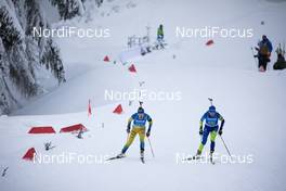 16.01.2021, Oberhof, Germany (GER): Linn Persson (SWE), Dzinara Alimbekava (BLR), (l-r) -  IBU World Cup Biathlon, relay women, Oberhof (GER). www.nordicfocus.com. © Manzoni/NordicFocus. Every downloaded picture is fee-liable.