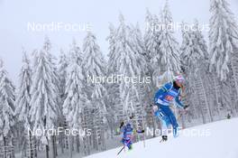 16.01.2021, Oberhof, Germany (GER): Iryna Kryuko (BLR), Suvi Minkkinen (FIN), (l-r) -  IBU World Cup Biathlon, relay women, Oberhof (GER). www.nordicfocus.com. © Manzoni/NordicFocus. Every downloaded picture is fee-liable.
