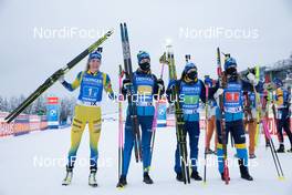 16.01.2021, Oberhof, Germany (GER): Hanna Oeberg (SWE), Elvira Oeberg (SWE), Linn Persson (SWE), Mona Brorsson (SWE), (l-r) -  IBU World Cup Biathlon, relay women, Oberhof (GER). www.nordicfocus.com. © Manzoni/NordicFocus. Every downloaded picture is fee-liable.