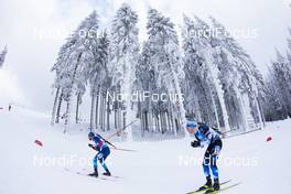 13.01.2021, Oberhof, Germany (GER): Serafin Wiestner (SUI), Rene Zahkna (EST), (l-r) -  IBU World Cup Biathlon, sprint men, Oberhof (GER). www.nordicfocus.com. © Manzoni/NordicFocus. Every downloaded picture is fee-liable.