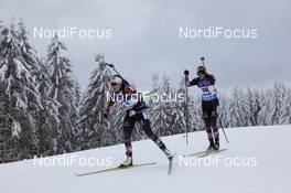 14.01.2021, Oberhof, Germany (GER): Julia Schwaiger (AUT), Lisa Theresa Hauser (AUT), (l-r) -  IBU World Cup Biathlon, sprint women, Oberhof (GER). www.nordicfocus.com. © Manzoni/NordicFocus. Every downloaded picture is fee-liable.