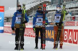 14.01.2021, Oberhof, Germany (GER): Justine Braisaz-Bouchet (FRA), Anais Chevalier-Bouchet (FRA), Franziska Preuss (GER), (l-r) -  IBU World Cup Biathlon, sprint women, Oberhof (GER). www.nordicfocus.com. © Manzoni/NordicFocus. Every downloaded picture is fee-liable.