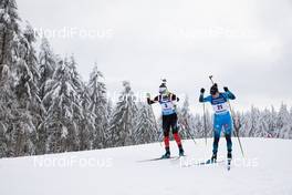 14.01.2021, Oberhof, Germany (GER): Megan Bankes (CAN), Julia Simon (FRA), (l-r) -  IBU World Cup Biathlon, sprint women, Oberhof (GER). www.nordicfocus.com. © Manzoni/NordicFocus. Every downloaded picture is fee-liable.