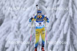 14.01.2021, Oberhof, Germany (GER): Mona Brorsson (SWE) -  IBU World Cup Biathlon, sprint women, Oberhof (GER). www.nordicfocus.com. © Manzoni/NordicFocus. Every downloaded picture is fee-liable.