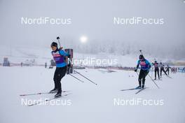 12.01.2021, Oberhof, Germany (GER): Anais Bescond (FRA), Julia Simon (FRA), (l-r) -  IBU World Cup Biathlon, training, Oberhof (GER). www.nordicfocus.com. © Manzoni/NordicFocus. Every downloaded picture is fee-liable.