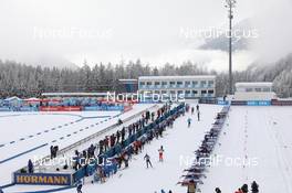 22.01.2021, Antholz, Italy (ITA): Event Feature: The athletes leave the shooting range during warm up -  IBU World Cup Biathlon, individual men, Antholz (ITA). www.nordicfocus.com. © Manzoni/NordicFocus. Every downloaded picture is fee-liable.