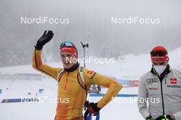 22.01.2021, Antholz, Italy (ITA): Benedikt Doll (GER), Arnd Peiffer (GER), (l-r) -  IBU World Cup Biathlon, individual men, Antholz (ITA). www.nordicfocus.com. © Manzoni/NordicFocus. Every downloaded picture is fee-liable.