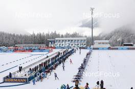 22.01.2021, Antholz, Italy (ITA): Event Feature: The athletes leave the shooting range during warm up -  IBU World Cup Biathlon, individual men, Antholz (ITA). www.nordicfocus.com. © Manzoni/NordicFocus. Every downloaded picture is fee-liable.