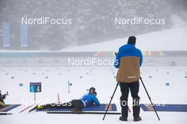 22.01.2021, Antholz, Italy (ITA): Emilien Claude (FRA), Patrick Favre (ITA), coach Team France, (l-r) -  IBU World Cup Biathlon, individual men, Antholz (ITA). www.nordicfocus.com. © Manzoni/NordicFocus. Every downloaded picture is fee-liable.