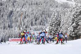 24.01.2021, Antholz, Italy (ITA): Johannes Thingnes Boe (NOR), Sturla Holm Laegreid (NOR), Johannes Dale (NOR), Matvey Eliseev (RUS) -  IBU World Cup Biathlon, mass men, Antholz (ITA). www.nordicfocus.com. © Manzoni/NordicFocus. Every downloaded picture is fee-liable.