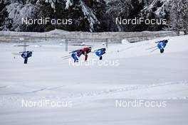 24.01.2021, Antholz, Italy (ITA): Lukas Hofer (ITA), Matvey Eliseev (RUS), Tarjei Boe (NOR), Quentin Fillon Maillet (FRA), Emilien Jacquelin (FRA), (l-r) -  IBU World Cup Biathlon, mass men, Antholz (ITA). www.nordicfocus.com. © Manzoni/NordicFocus. Every downloaded picture is fee-liable.
