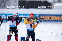24.01.2021, Antholz, Italy (ITA): Vetle Sjaastad Christiansen (NOR), Arnd Peiffer (GER), (l-r) -  IBU World Cup Biathlon, mass men, Antholz (ITA). www.nordicfocus.com. © Manzoni/NordicFocus. Every downloaded picture is fee-liable.