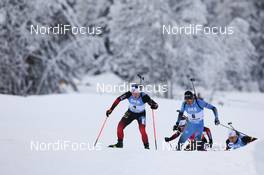 24.01.2021, Antholz, Italy (ITA): Johannes Dale (NOR), Quentin Fillon Maillet (FRA) -  IBU World Cup Biathlon, mass men, Antholz (ITA). www.nordicfocus.com. © Manzoni/NordicFocus. Every downloaded picture is fee-liable.