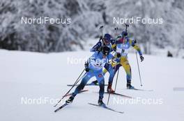 24.01.2021, Antholz, Italy (ITA): Antonin Guigonnat (FRA), Jeremy Finello (SUI) -  IBU World Cup Biathlon, mass men, Antholz (ITA). www.nordicfocus.com. © Manzoni/NordicFocus. Every downloaded picture is fee-liable.