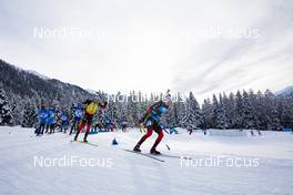 24.01.2021, Antholz, Italy (ITA): Simon Desthieux (FRA), Fabien Claude (FRA), Lukas Hofer (ITA), Johannes Thingnes Boe (NOR), Sturla Holm Laegreid (NOR), (l-r) -  IBU World Cup Biathlon, mass men, Antholz (ITA). www.nordicfocus.com. © Manzoni/NordicFocus. Every downloaded picture is fee-liable.