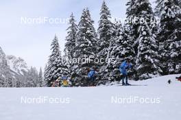 24.01.2021, Antholz, Italy (ITA): Fabien Claude (FRA), Simon Desthieux (FRA) -  IBU World Cup Biathlon, mass men, Antholz (ITA). www.nordicfocus.com. © Manzoni/NordicFocus. Every downloaded picture is fee-liable.